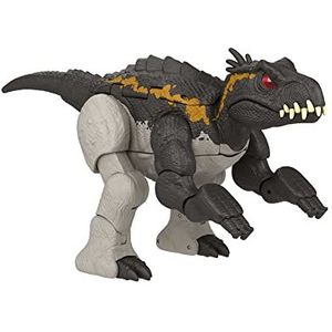 Mattel Jurassic World Massive Stretch 2-in-1 Giganotosaurus en Nasutoceratops figuur, 16 stappen, verzameling woeste transformatie, speelgoed voor kinderen, vanaf 6 jaar, HPD35