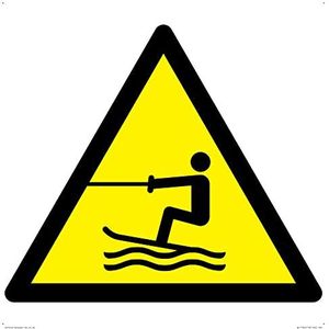 W045 Panneau d'avertissement : zone d'activité en eau remorquée – 400 x 400 mm – S40