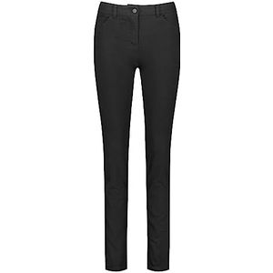 Gerry Weber Best4me Jeans voor dames, 5 zakken, slim fit, effen, gewassen effect, korte taille, Zwart Denim
