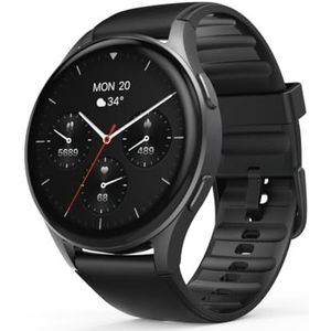 Hama Smartwatch 8900 GPS AMOLED 1,43 inch Alexa Telefoon Rond Zwart, Sehr Angenehm, Modern, zwart., Modern