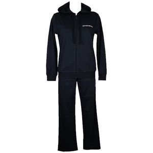 Emporio Armani Interlock Lounge Zip Tracksuit Sweatshirt voor dames, Navy Blauw