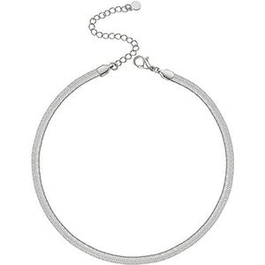 LIHELEI Dames slangenketting, zilveren choker ketting voor dames meisjes sieraden met geschenkdoos - zilver/goud, Sterling Zilver