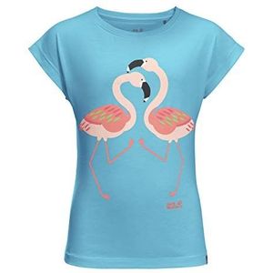 Jack Wolfskin Flamingo T Girls T-shirt voor meisjes, gulf stream
