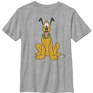 Disney T-shirt Mickey Mouse Pluto The Dog Portrait Boys, grijs gemêleerd Athletic XS, atletisch grijs gemêleerd