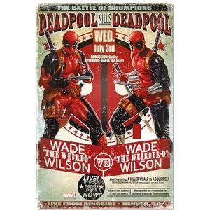 Grupo Erik - Marvel-poster, Deadpool Kills Deadpool - huisdecoratie, wanddecoratie, decoratieve poster