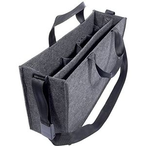 SIGEL BA411 Desk Sharing Bag L Mobiele werkorganisator, absoluut veilig voor laptop en documenten van kunstvilt, 50 x 15 x 28 cm, donkergrijs