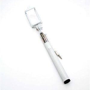 Selfie-Stick monopod wit voor smartphones met geïntegreerde knop uittrekbaar compatibel met iPhone/Samsung/Huawei en meer
