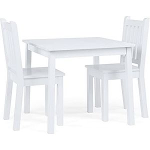 Humble Crew vierkante tafel en 2 houten stoelen, wit