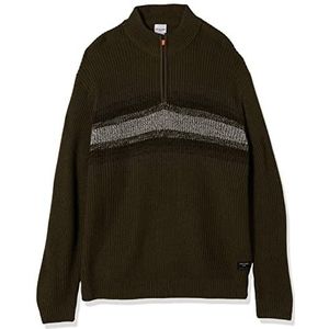 JACK&JONES PLUS Jcofriday Knit Half Zip Plus Pull Sweater Homme, Marron, 4XL Grande taille