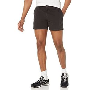 Amazon Essentials Short chino extensible confortable à l'avant plat pour homme, coupe ajustée, 12,7 cm, noir, taille 31