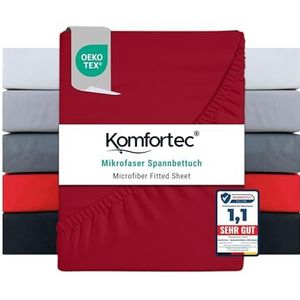 Komfortec - Hoeslaken - Rood - 100% Polyester Microvezel - 90x200 cm