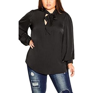 CITY CHIC Haut grande taille pour femme en chemise habillée Awe, Noir, 48-grande taille