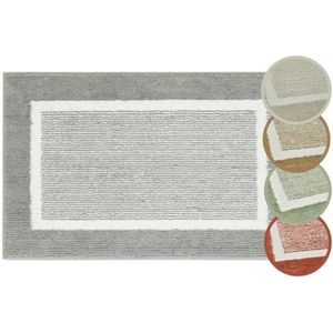 andiamo Maui Badmat, antislip, zacht, pluizig, badmat, antislip, wasbaar, 50 x 80 cm, grijs