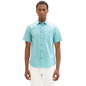 TOM TAILOR 1036225 Herenhemd, 32168 – turquoise, kleurrijke structuur