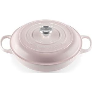 Le Creuset Signature 21180307774430 professionele gietijzeren braadpan, rond, Ø 30 cm, 3,5 l, geschikt voor alle warmtebronnen, inclusief inductie, 5,555 kg, roze