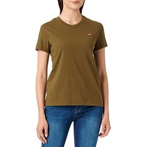 Levi's Perfect Tee Dames T-Shirt Dark Olive, Perfecte thee, donker olijf