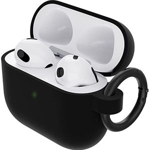 OtterBox Hoesje - Soft Touch voor AirPods 3e Gen 2021, schokbestendig, valbescherming, ultradun, krasbestendig en krasbestendig voor Apple AirPods, inclusief karabijnhaak, zwart