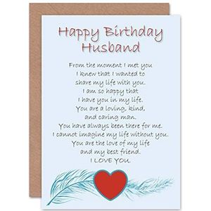 Verjaardagskaart met gedicht ""Birthday Husand Love