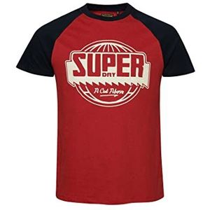 Superdry Bedrukt T-shirt voor heren, Hike Red Marl/Eclipse Navy