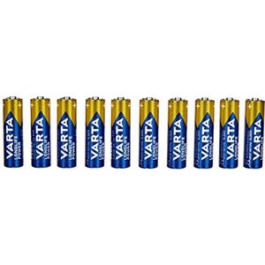 Varta 4906121461, Longlife Power AA Mignon LR06 alkaline batterij, gemaakt in Duitsland, ideaal voor speelgoed, tassen, controllers en andere op batterijen aangedreven apparaten, 10 stuks, zilver/blauw