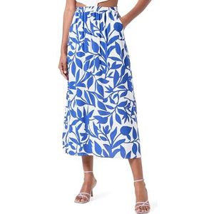 VERO MODA Vmeasy Joy Maxi Slit Skirt Wvn Ga Vmeasy Joy Maxi-rok met split Wvn Ga Dames (1 stuk), Sneeuwwit/blauw Aop: alisa Mazarine Blue