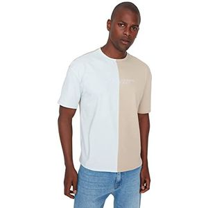 Trendyol Homme Plus Durable Surdimensionné Basic Crew Neck Knit T-Shirt, bleu, M