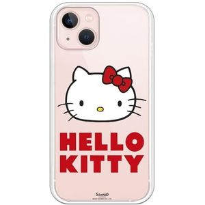 Personalaizer Zachte hoes compatibel met iPhone 15 Logo Hello Kitty