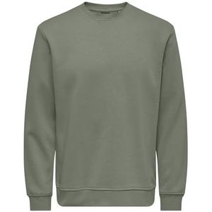 Only & Sons Onsconnor Reg Crew Neck Sweatshirt Noos trainingspak voor heren, Castor Gray