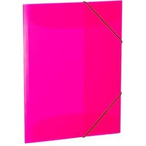 HERMA 19698 kindermap A3 transparant neon roze van kunststof met binnenklep en elastiek