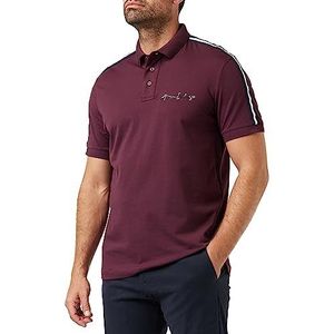 Armani Exchange Duurzaam geborduurd logo, contrasterende lijnen poloshirt voor heren, Rood