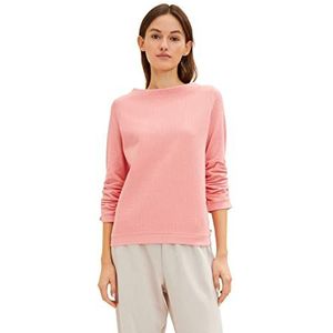 TOM TAILOR Denim Dames sweatshirt korte mouwen 15121 - Peach Pink, S, 15121 - Peach Pink