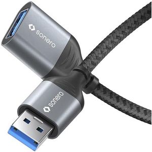Sonero - USB-A naar USB-A Datakabel - Ruimtegrijs/Zwart - 3,00 m
