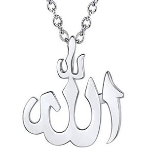 PROSTEEL Halsketting islam heren dames hanger Allah/medaille van roestvrij staal / verguld / zwart sieraad religie amulet