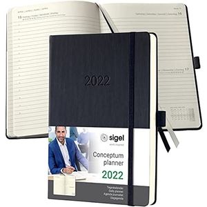 SIGEL C2210 Conceptum-dagplanner 2022, hardcover, 14,8 x 21,3 cm, zwart