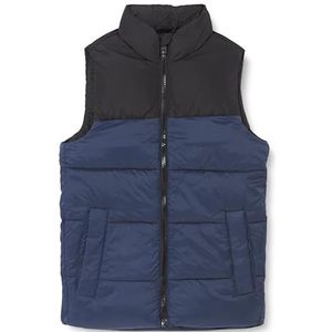 Jack & Jones Junior Jjetoby Collier Sn Jnr Gilet pour Enfants, Bleu marine/Détails : noir Blocking, Tamaño de la cintura:90 cm