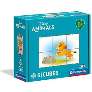 Clementoni - 44011 - Disney dierenvrienden, puzzel kubussen kinderen 3 jaar - 6-delige kubussen - Play For Future, 100% gerecyclede materialen - Gemaakt in Italië, kinderpuzzels, cartoon-puzzels