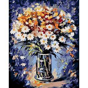 Zuty 1480272 schilderen op nummer bloemen zonder spieraam 80x100 cm