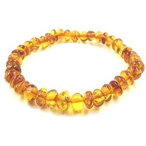 Amber Jewelry Shop Armband van gepolijst Baltische barnsteen, 100% Baltische barnsteen, 19 cm, barnsteen, Stof, barnsteen