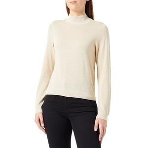 Vila Visanja T-shirt à manches longues pour femme Col montant L/S Glitter Top/B, Bouleau/Op : paillettes, L