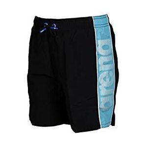 ARENA Boys' Beach Boxer Graphic Strandshorts voor kinderen, uniseks, zwart-martinique-wit