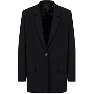 Armani Exchange Duurzaam, gekruist, unieke knoopsluiting, zakelijke blazer casual, uniseks, zwart, M, zwart.