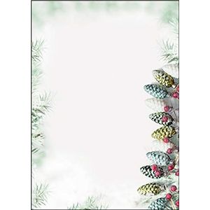 SIGEL DP177 Kerstbriefpapier, dennenboomkegel, 21 x 29,7 cm, 90 g/m², groen, 100 vellen