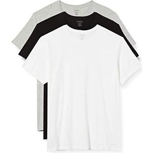 Calvin Klein Heren T-shirt met korte mouwen (3 stuks), meerkleurig (zwart/wit/grijs heather), XL, Veelkleurig (Zwart/Wit/Grijs Heather)