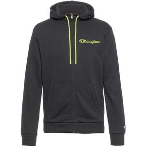 Champion Legacy Neon Spray Powerblend Terry Graphic Full Zip Sweatshirt met capuchon voor heren, zwart.