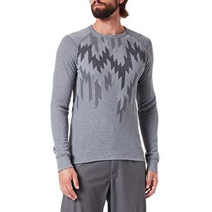 Odlo BL Top Crew Neck L/S Active Warm Eco Graphic T-shirt, lange mouwen, heren, grijs gemêleerd staal, M