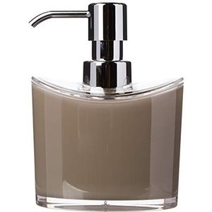 MSV Zeeppompje/dispenser Aveiro - PS kunststof - beige/zilver - 11 x 14 cm - 260 ml