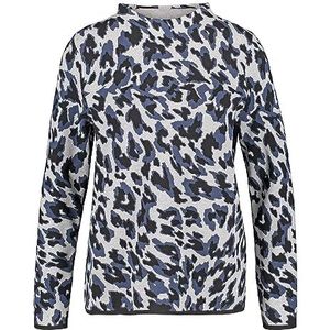 Gerry Weber 44713 damessweater, Grijs/zwart patroon