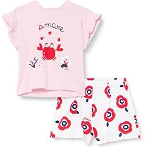 Chicco 2-delige set kinderen t-shirt en korte broek leggings roze normaal 0-24 roze, Roze