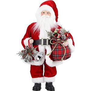 Uten Staande kerstman figuur met cadeautas en hoorn, 43,2 cm, kerstdecoratie, kerstpop