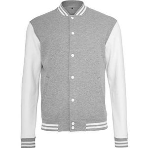 Build Your Brand College jas voor heren in vele kleuren in maten S tot 5XL, meerkleurig (grijs/wit 00659)